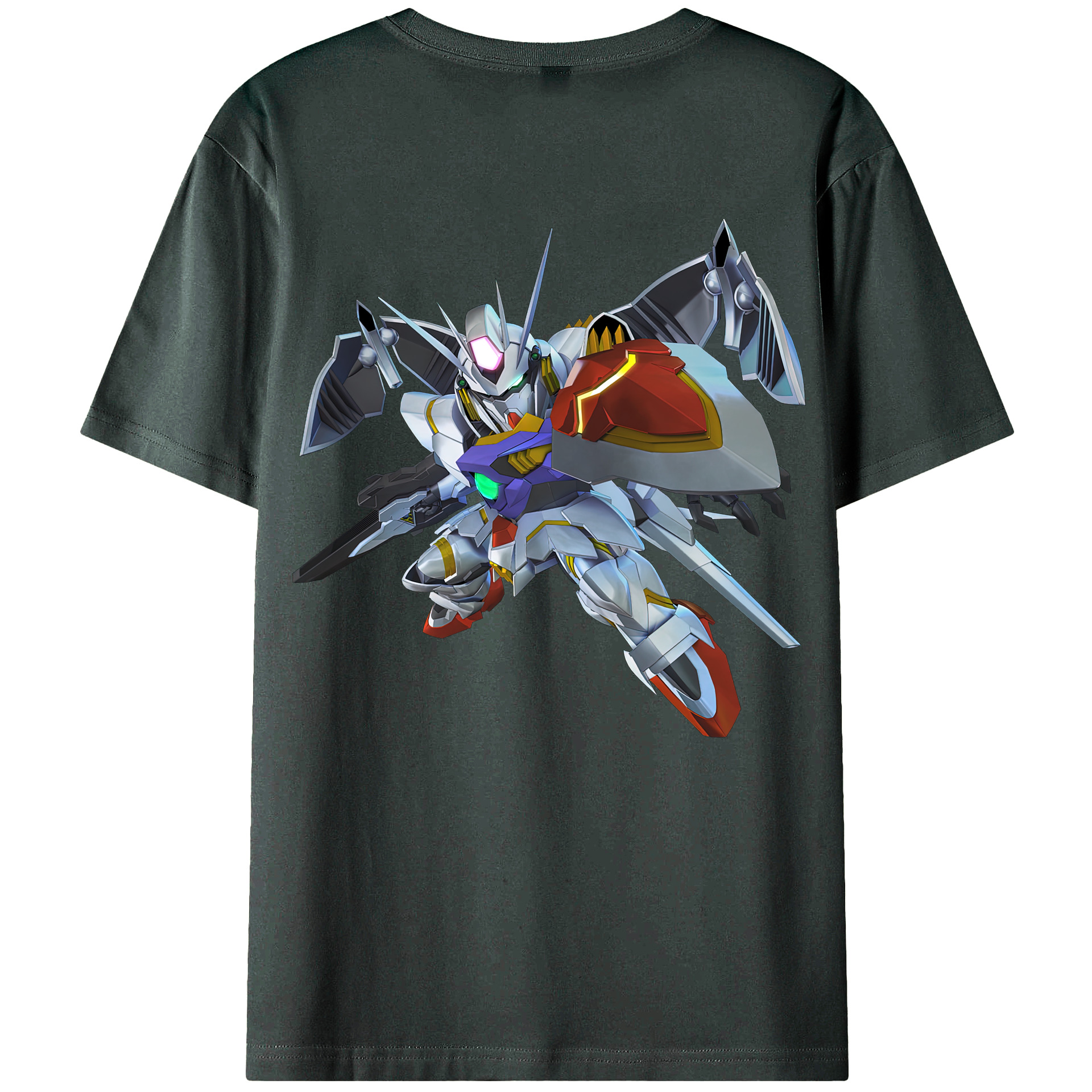 （画像用） 機動戦士ガンダム Mobile Suit Gundam 綿100％ メンズ半袖Tシャツ（バックプリント） 通気性